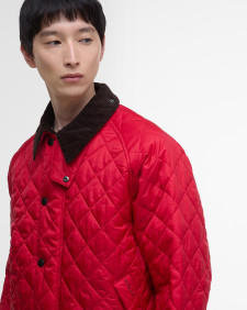 Oversized Transport Quilted Jacket Brick Red