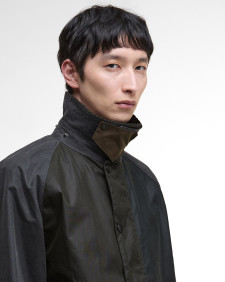 Patchwork Transport Waxed Jacket Sage Multi