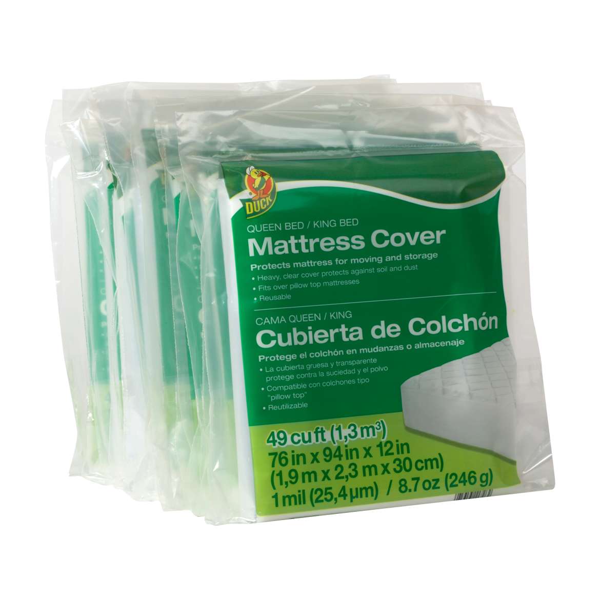 Duck® Brand Queen/King Mattress Cover - Clear, 76 in. x 94 in. x 12 in. Image