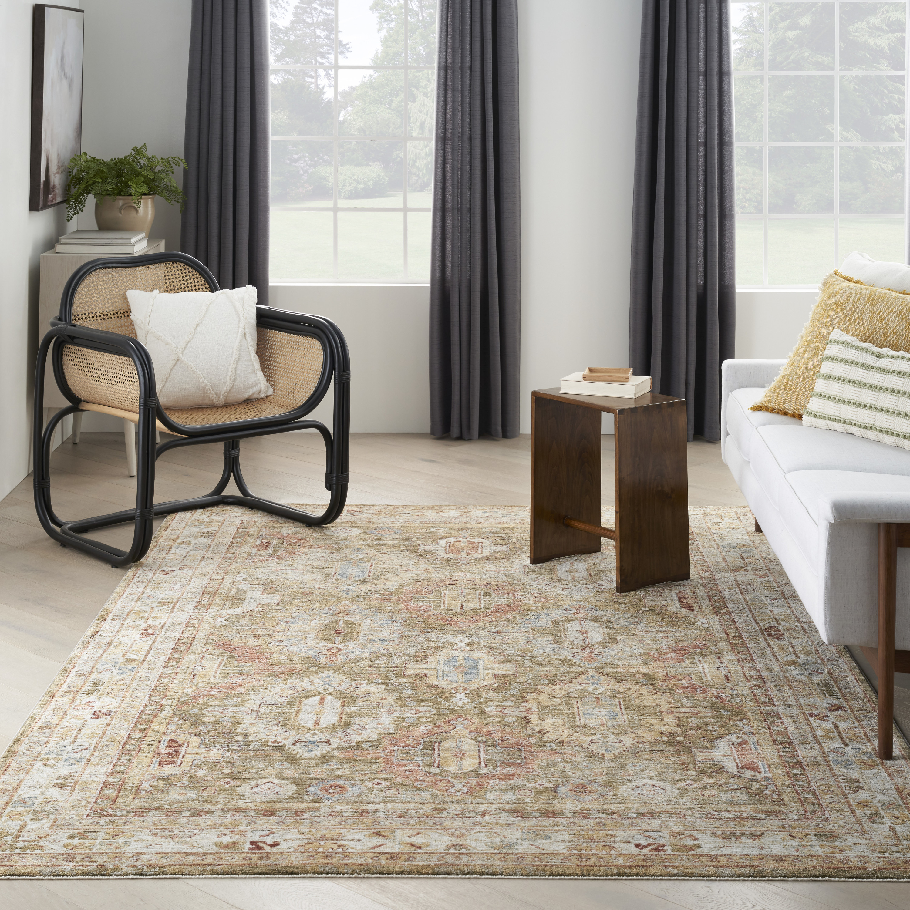 Nourison Sahar 7'10" x 10'4" Green Vintage Indoor Rug