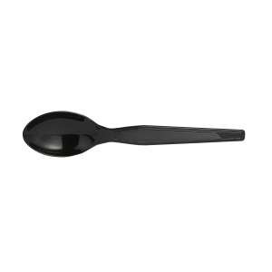 Dixie, Heavy-weight Polystyrene Disposable Plastic Teaspoons, Black
