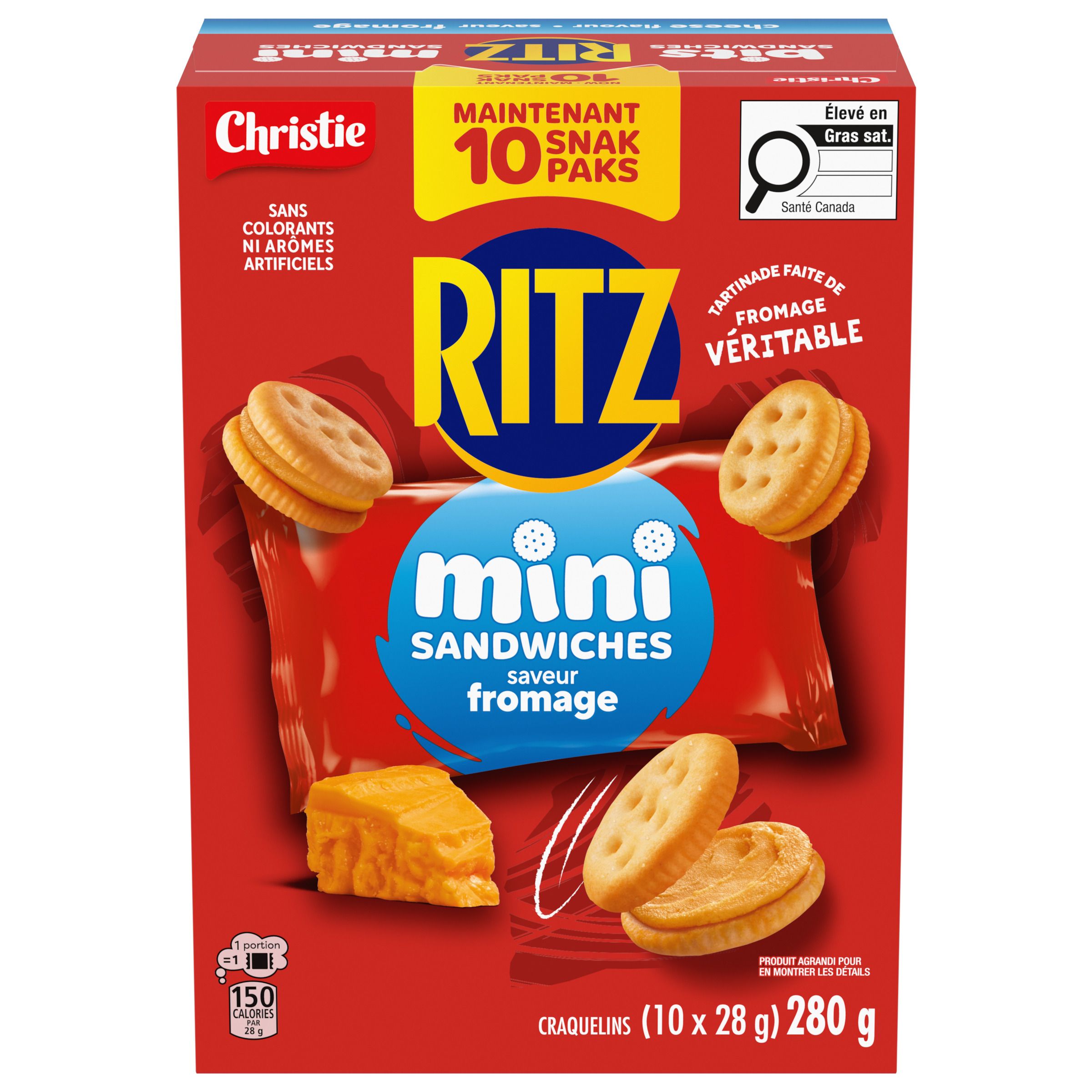 MINI RITZ Sandwiches à saveur de fromage en format Snak Pak, 280 g-0