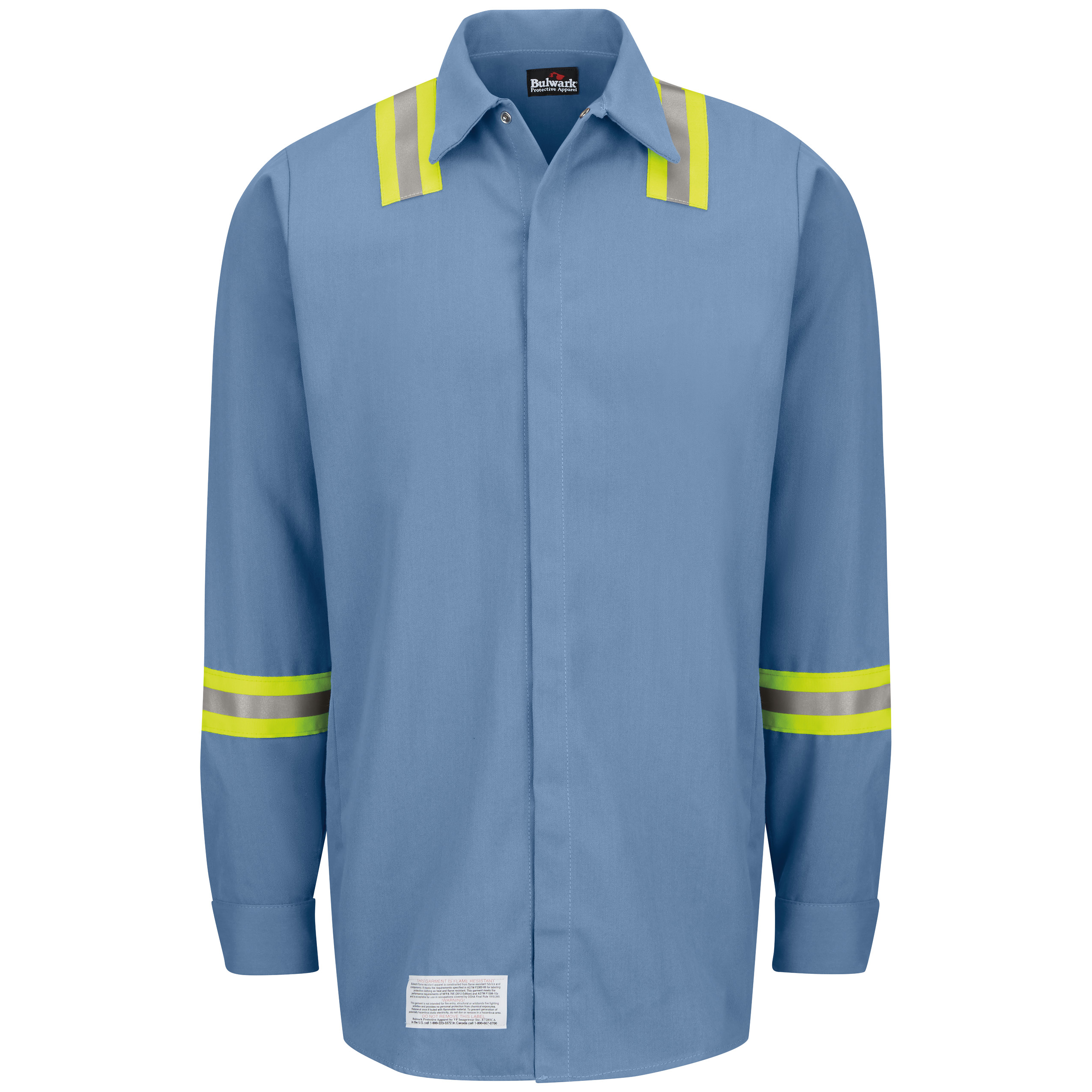 Enhanced Visibility Concealed-Gripper Pocketless Work Shirt-Bulwark