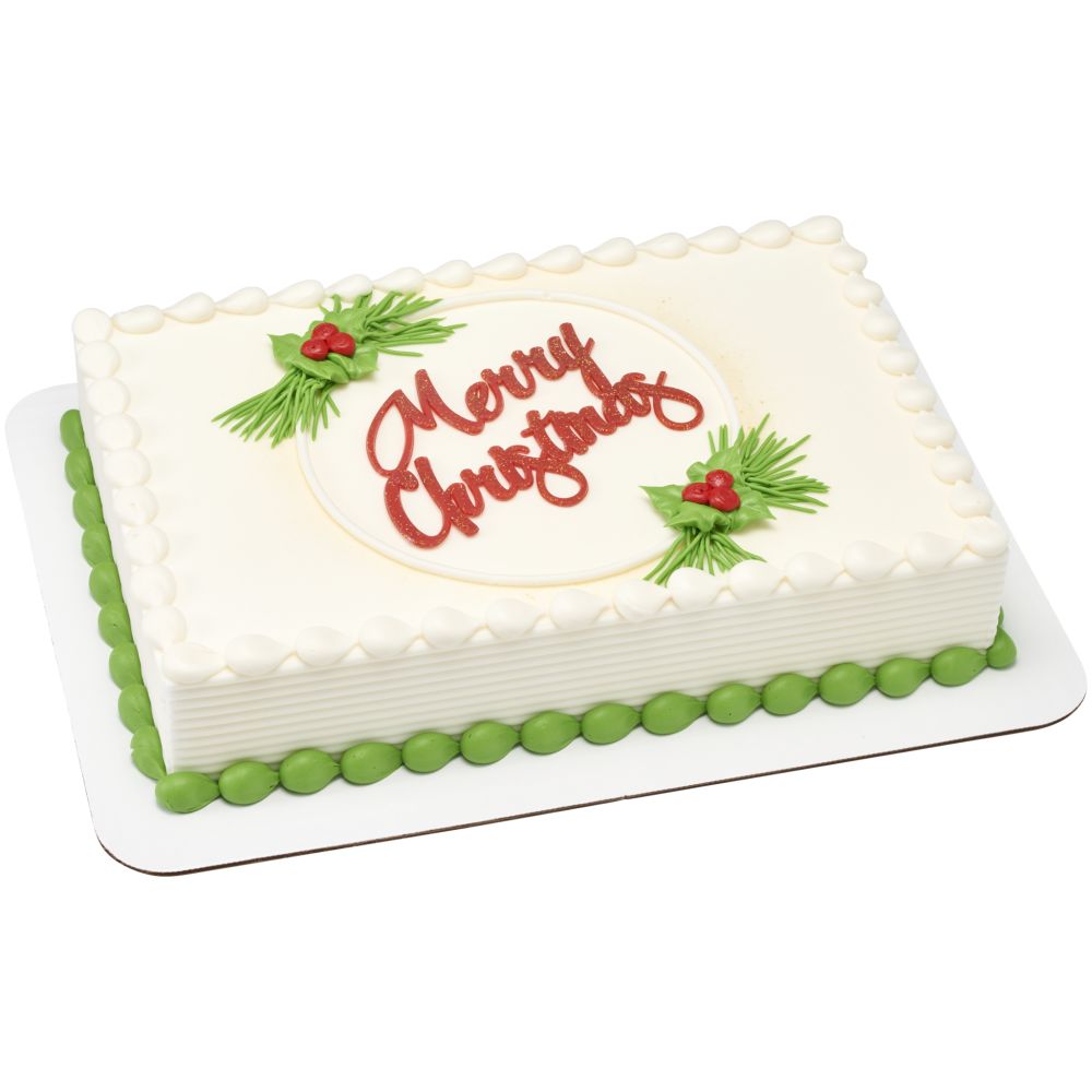 Image Cake Merry Christmas Script Glitter