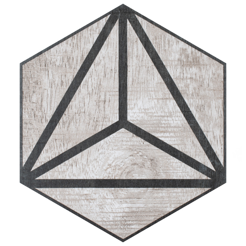 Sample – Sawnwood Tribeka Hex Grey Porcelain Floor and Wall Tile