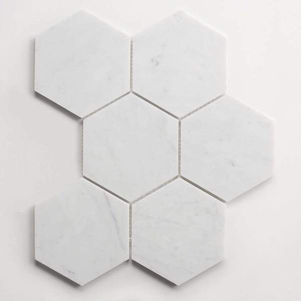 clé carrara | six hex mosaic sheet 