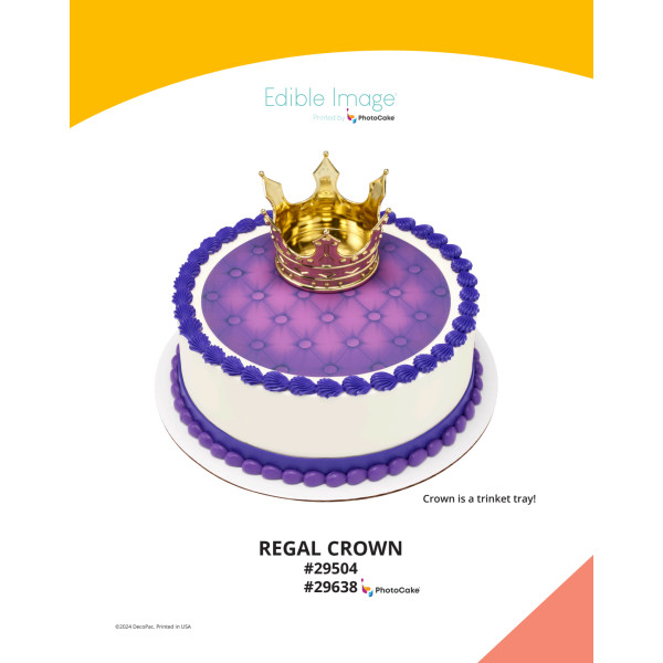 Regal Crown The Magic of Cakes® PhotoCake® Enhanced Round Background Page