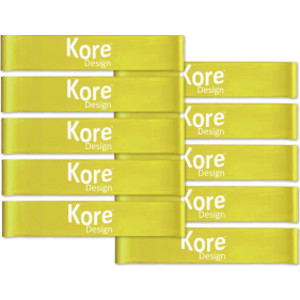 Fidget Kick Bands, Latex, 10" to 16", Yellow, Pack of 10