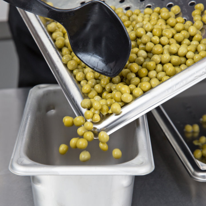 Full-size 2 ½-inch-deep Super Pan V® perforated stainless steel steam table pan