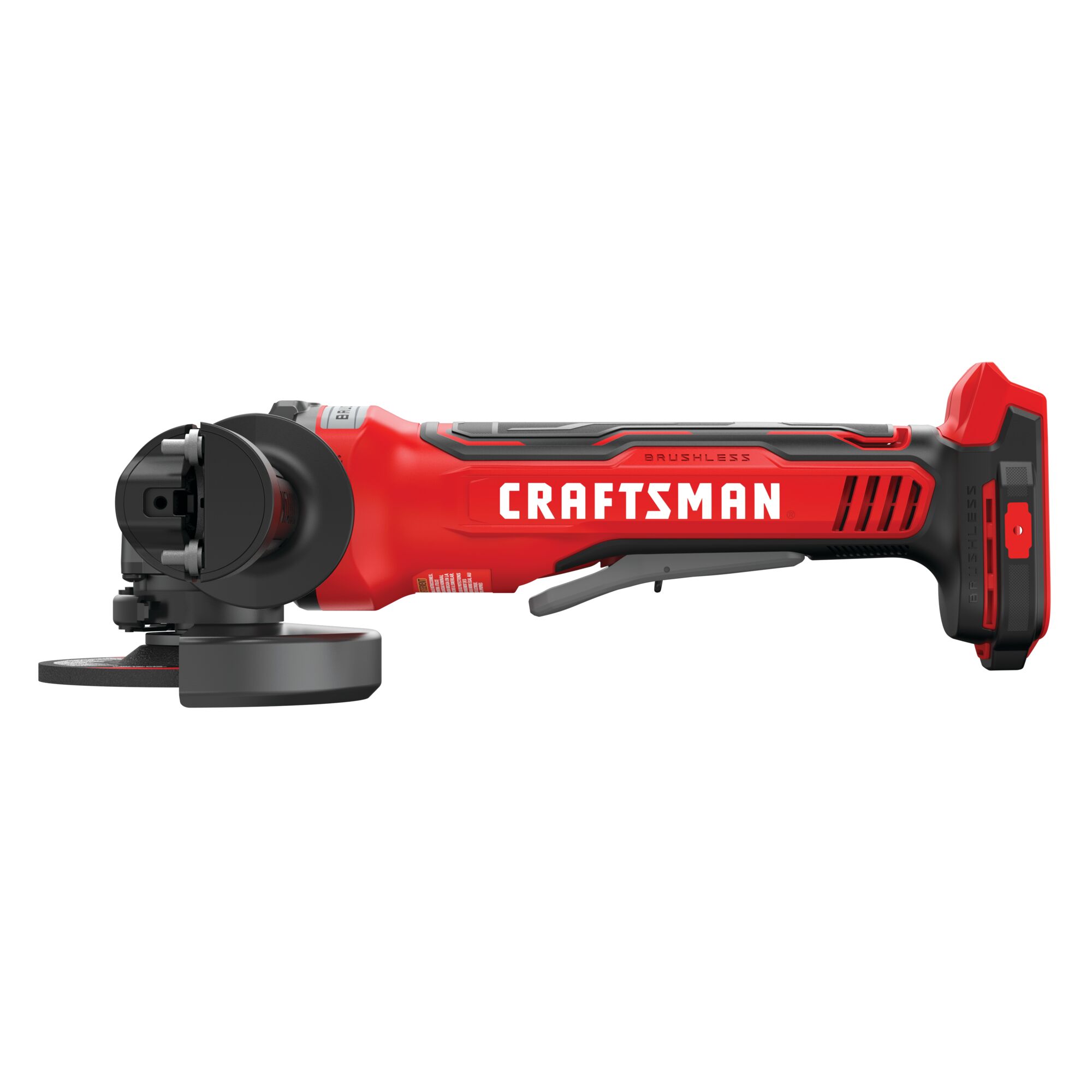 View of CRAFTSMAN Angle Grinder on white background