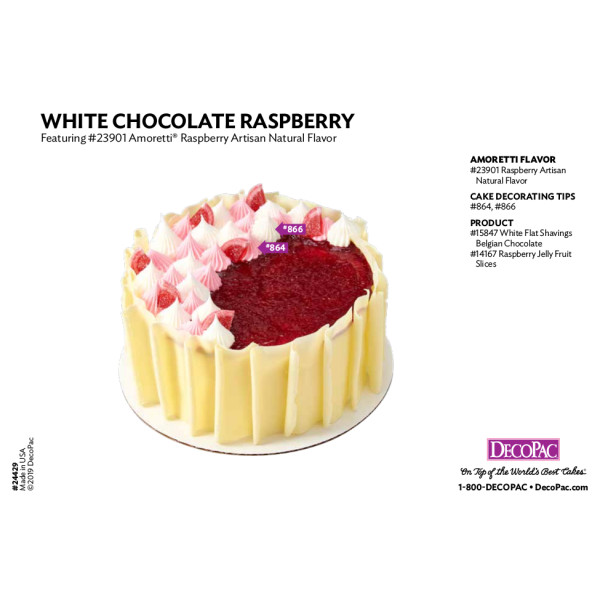Amoretti Raspberry Flavor Cake Decorating Instruction Card