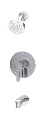 Solarity Tub and Shower Trim Kit with VersaFlex Integral Diverter for Test Cap Valve