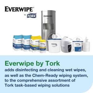 Tork, Everwipe Disinfectant Wipes,  75 Wipes/Container