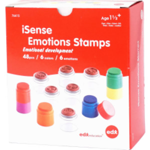 Emotion Stamp and Rainbow Ink Pad Set, 48 Pieces
