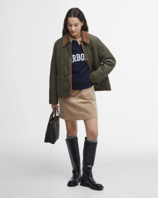 Emilia Quilted Jacket Deep Olive/Sky Dress Tartan
