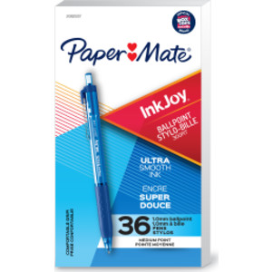 Paper Mate&reg; InkJoy&reg; 300RT Retractable Ballpoint Pens, Medium Point, Blue, Box of 36