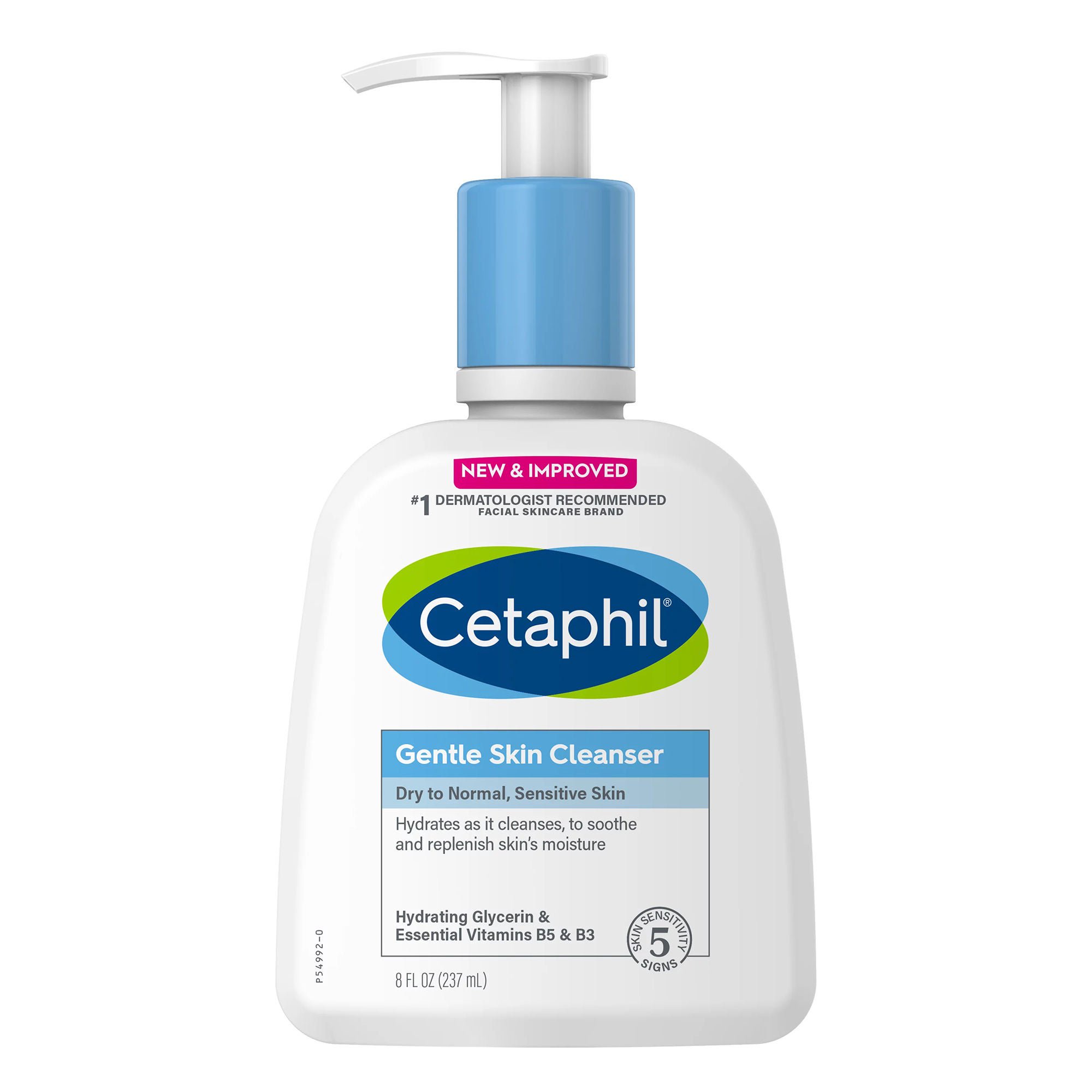 Cetaphil® Gentle Skin Cleanser Normal To Dry Skin Unscented, 8-ounce Pump Bottle