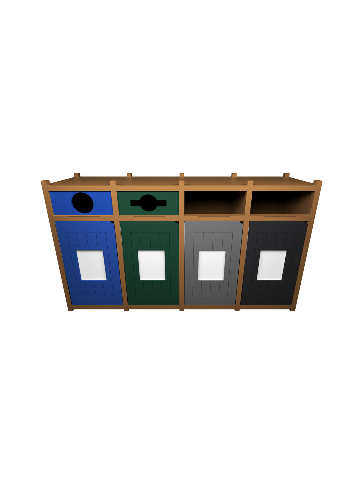 VISION – Quad – Unit – Circle-Mixed-Full-Full – Cedar-Blue-Green-Grey-Black