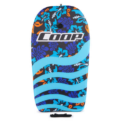 Swimways Coop Pipe 33 Bodyboard, Swimming Aid, Lightweight Bodyboard with Wrist Leash for Adults, Kids, and Beginners, Blue