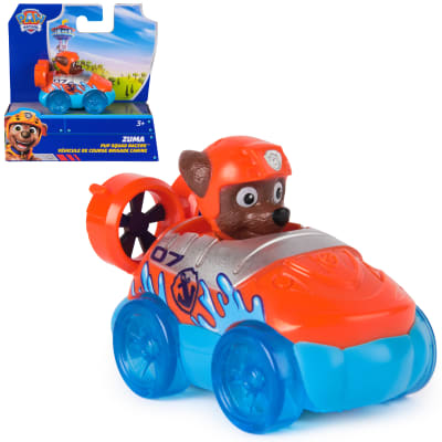 PAW Patrol Pup Squad Zuma Pup Squad Racer, 2.5-Inch Splash Racer with Real Working Wheels, Pretend Play Kids Toys for Boys & Girls Ages 3 and Up