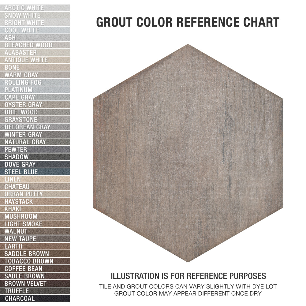 Retro Mini Hex Terra 7 in. x 8 in. Porcelain Floor and Wall Tile