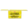Rubbermaid Commercial, Multilingual, Closed For Cleaning Hanging Sign, Yellow, 13"