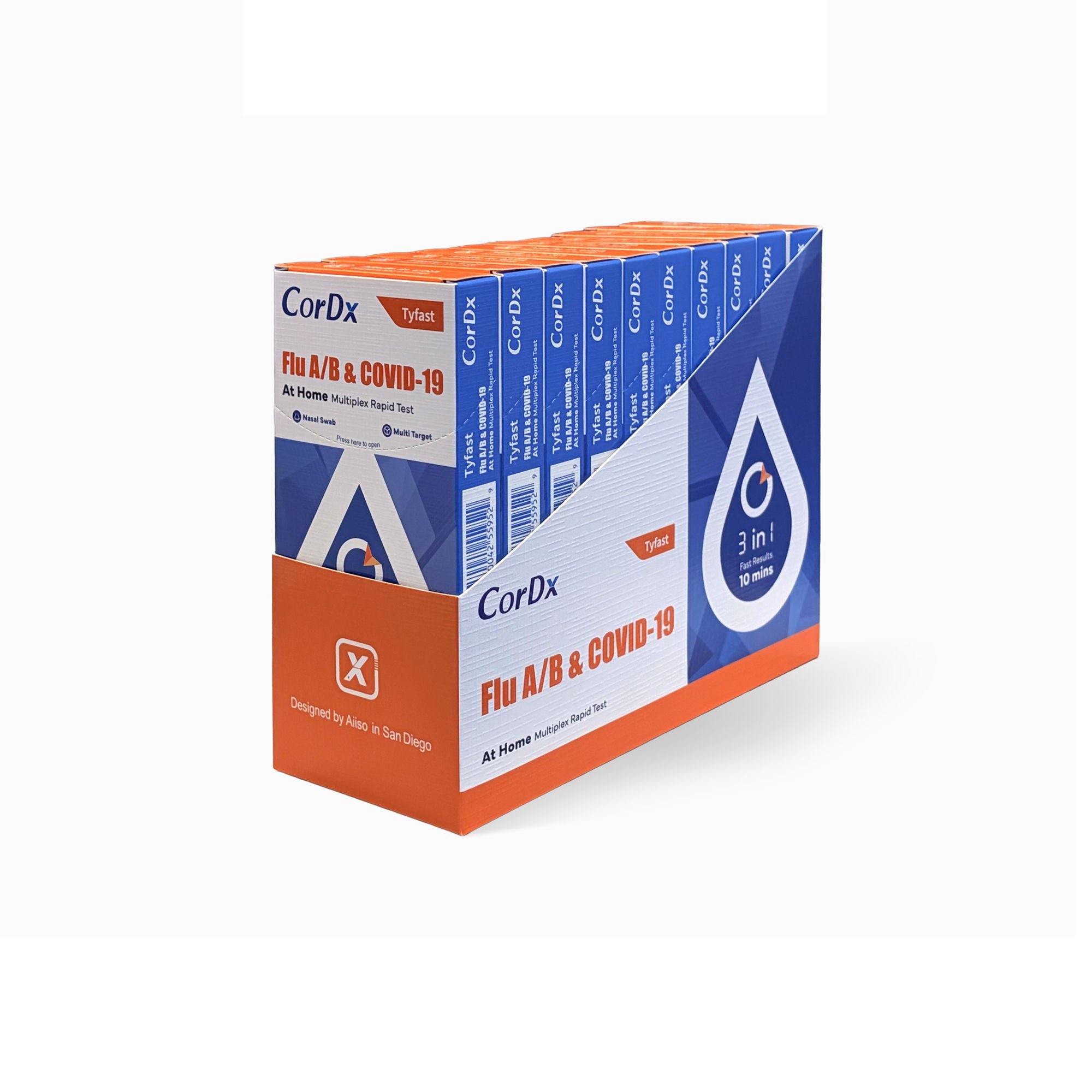 CorDx Inc TEST, RAPID FLU A/B&COVID-19 HOME MULTIPLEX (10/BX)
