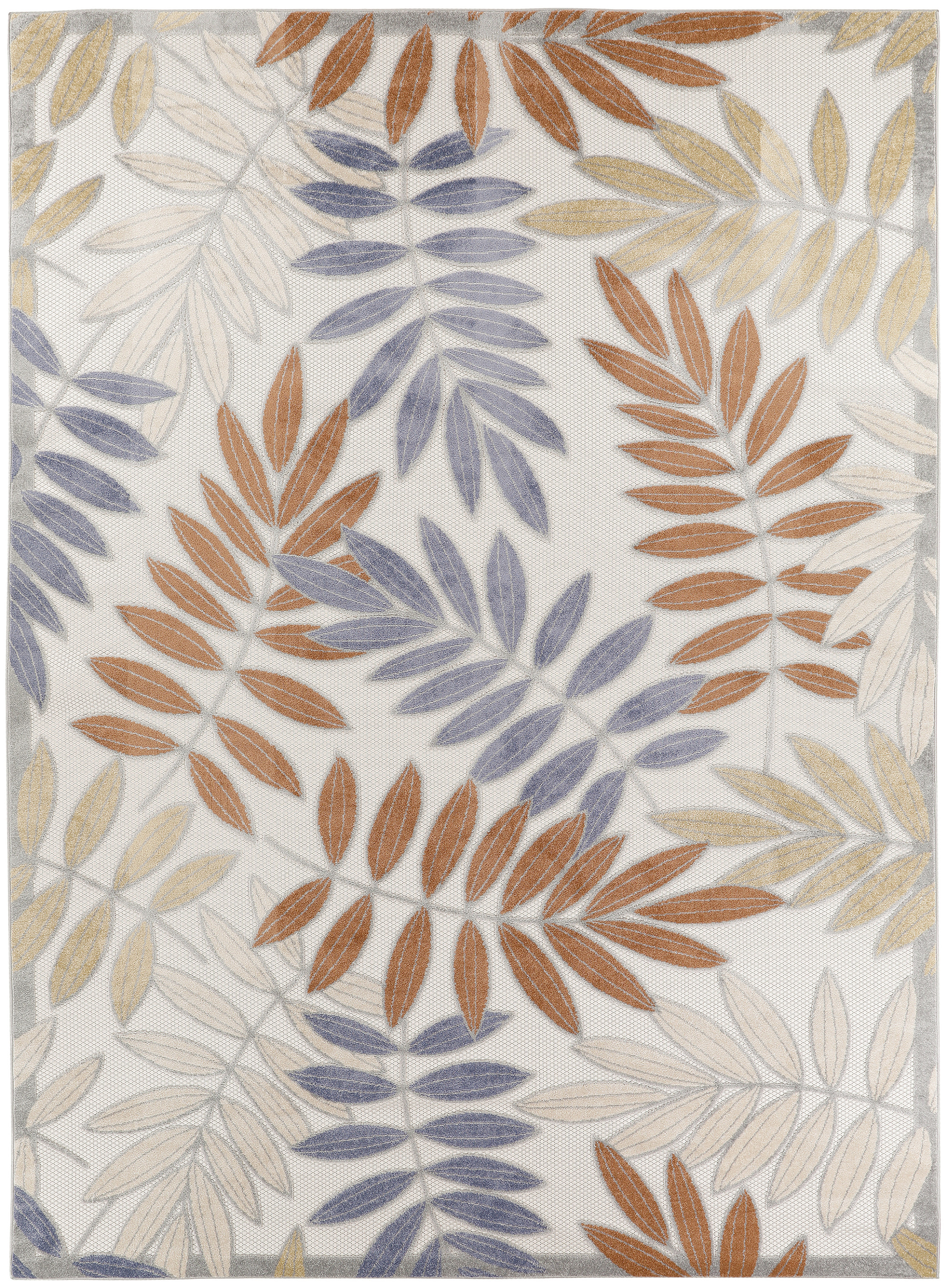 Nourison Aloha 7'10" x 10'6" Blue Mocha Outdoor Rug