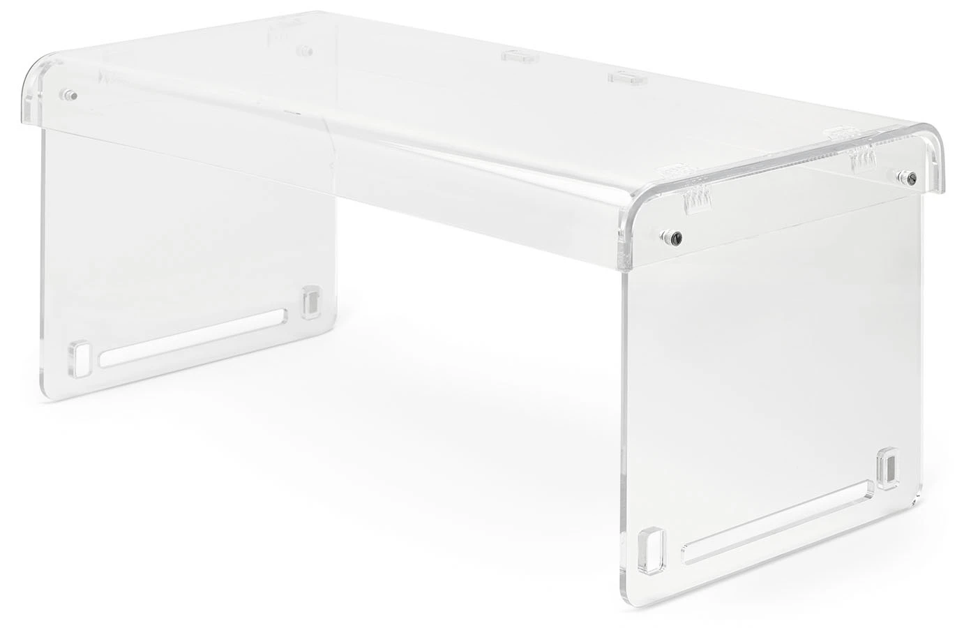 Vollrath MBA92820 36-inch clear acrylic folding mobile sneeze guard assembled view