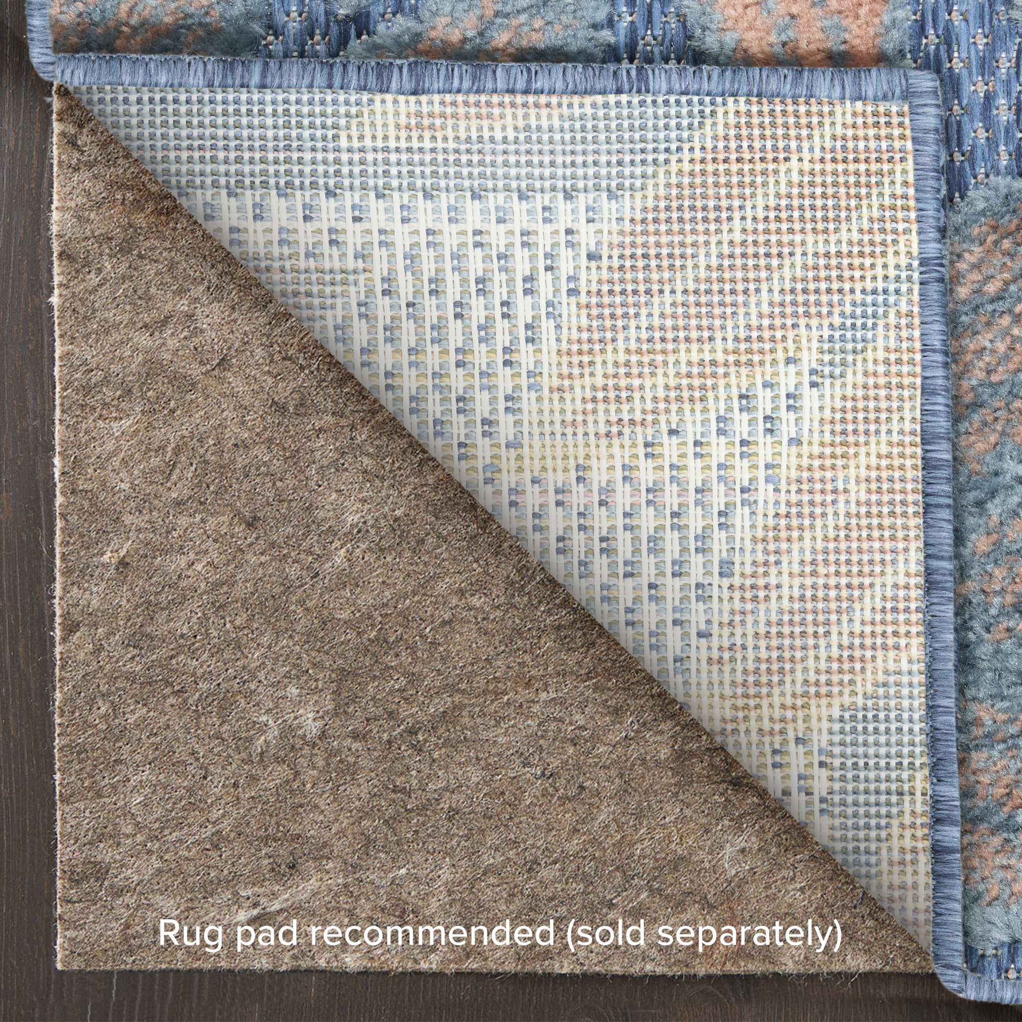 Nourison Aloha 7'10" x 10'6" Blue Rose Modern Rug