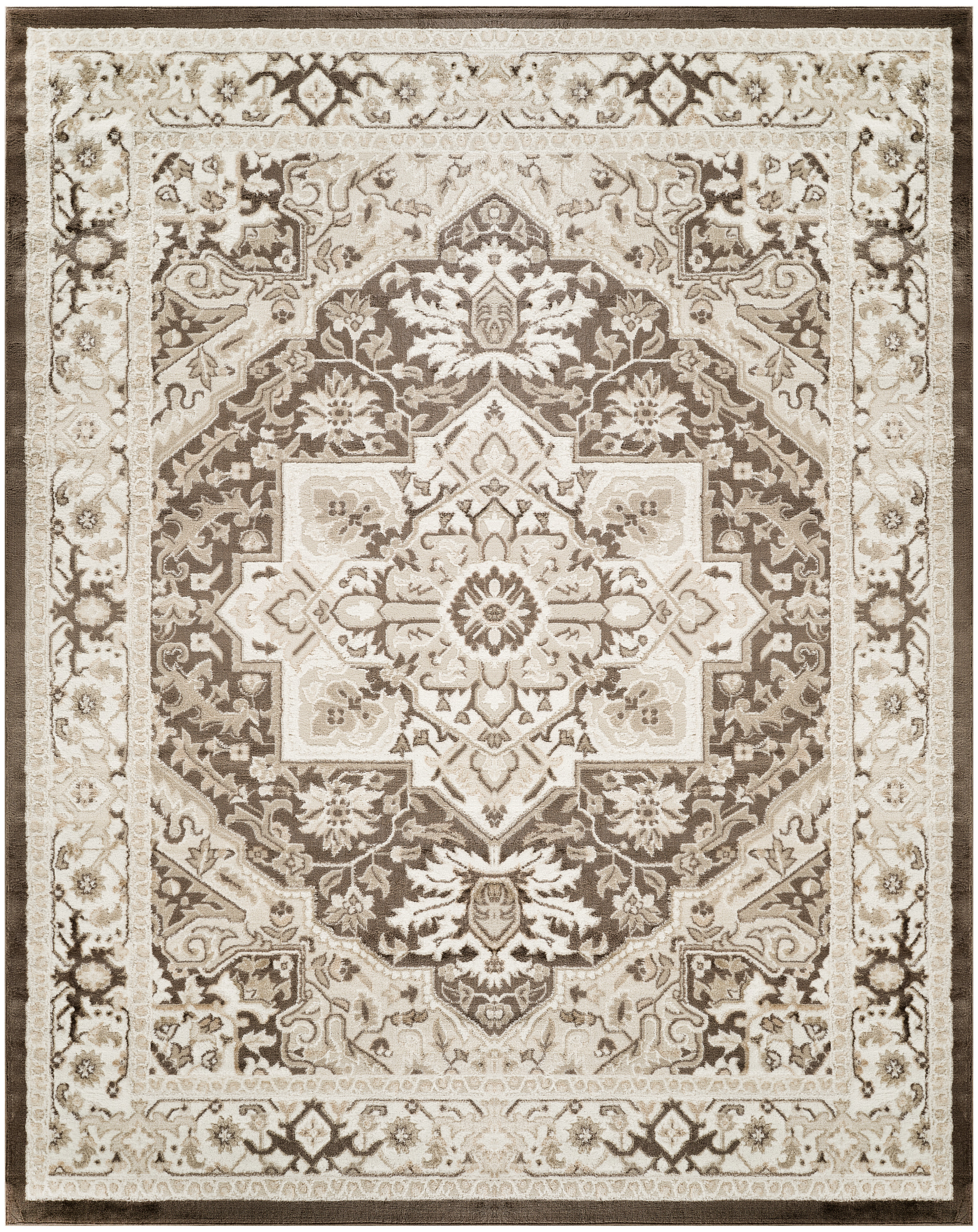 Nourison Dekor 7'10" x 9'10" Brown Ivory Vintage Indoor Rug