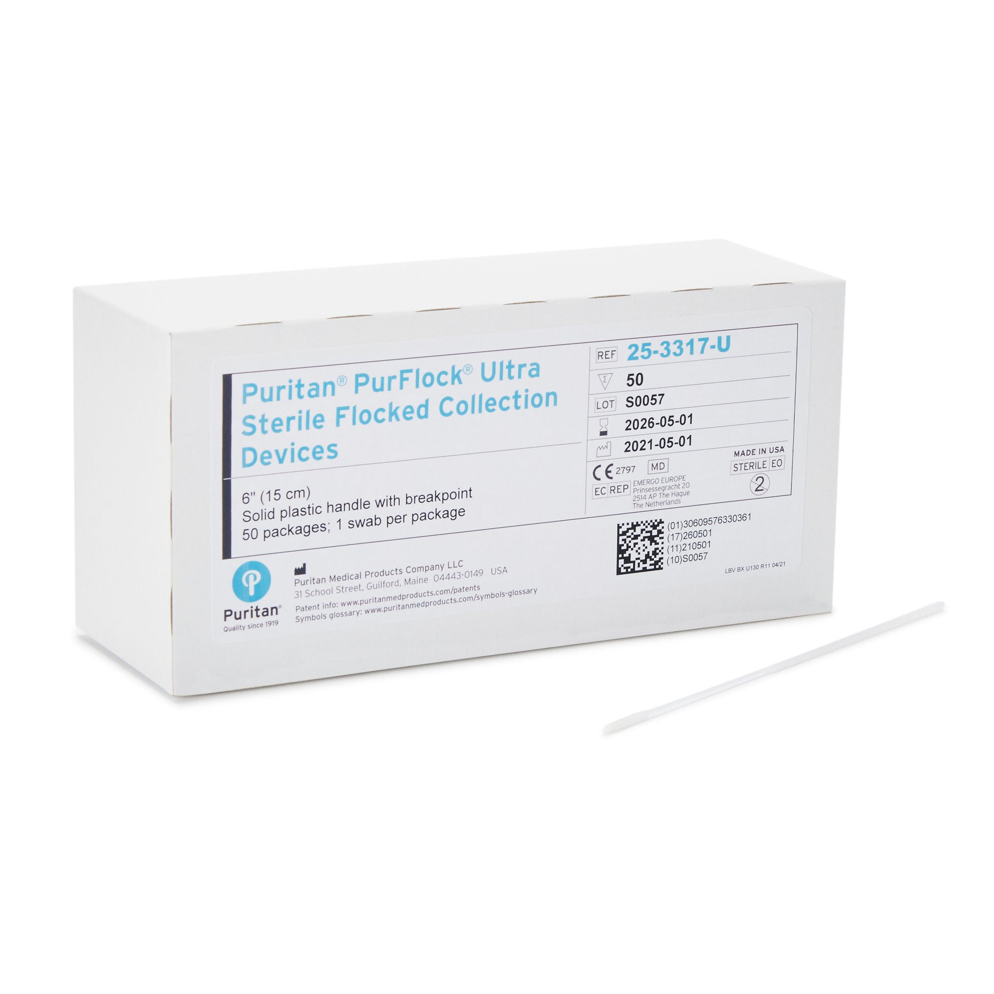 PurFlock Ultra® Nasopharyngeal Collection Swab, 6-Inch Length