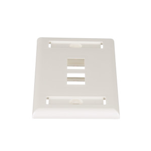 NetKey® 1-Gang, Flush Mount Vertical Faceplate, 2-Port, Includes Label and label Covers. Off White