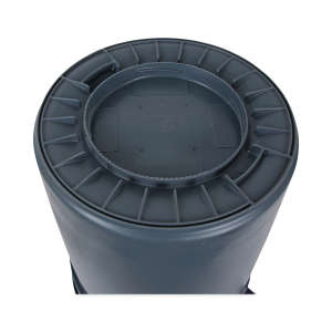 Boardwalk, 32 gal, Polyethylene, Gray, Round, Receptacle