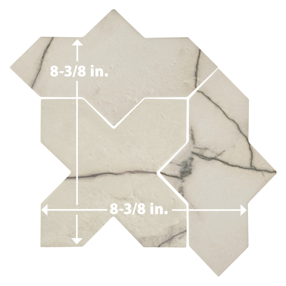 Istanbul Templar Shield Day with Day Cross 8-3/8 in. x 8-3/8 in. Porcelain Floor and Wall Tile