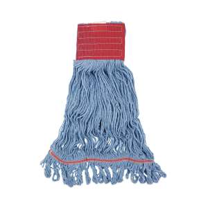 BWK1800LB, Boardwalk, Premium Dual Fiber Looped-End Wet Mop Head with 5" Headband, Large, Blue