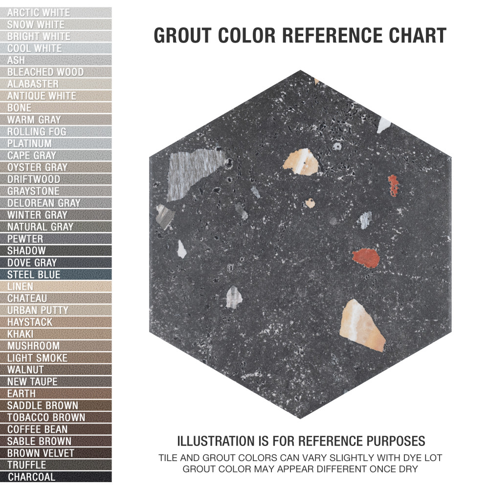 Sample – Sonar Hex Black Porcelain Floor and Wall Tile