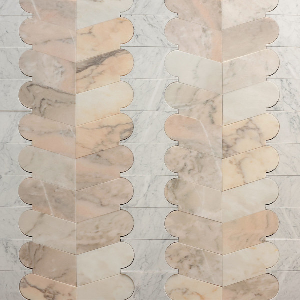 clé lapidary + cristina celestino | palestro wall | carrara + pink/grey (bundle) | honed