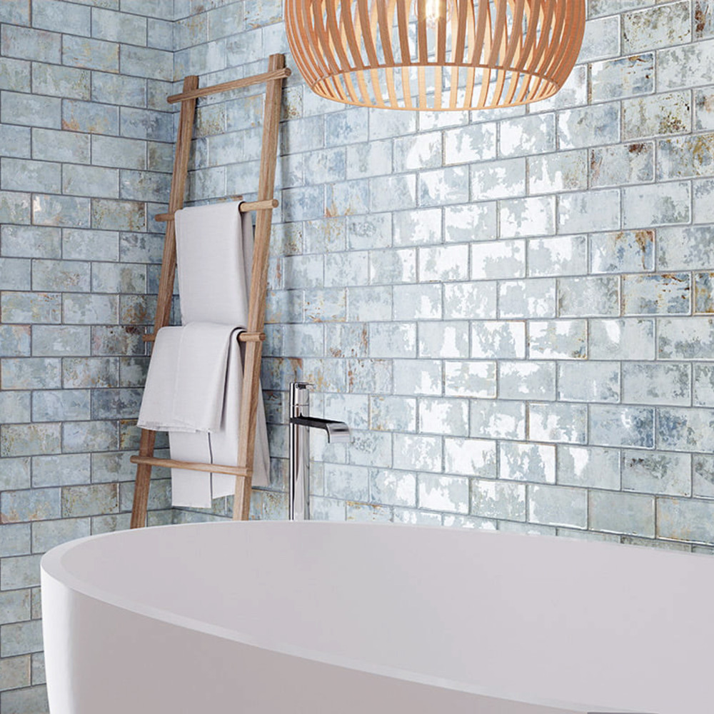 Biarritz Blue 3 in. x 6 in. Ceramic Wall Tile