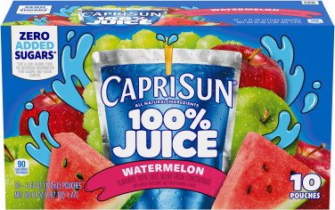 Capri Sun® 100% Juice Watermelon Flavored Juice Blend, 10 ct Box, 6 fl oz Pouches