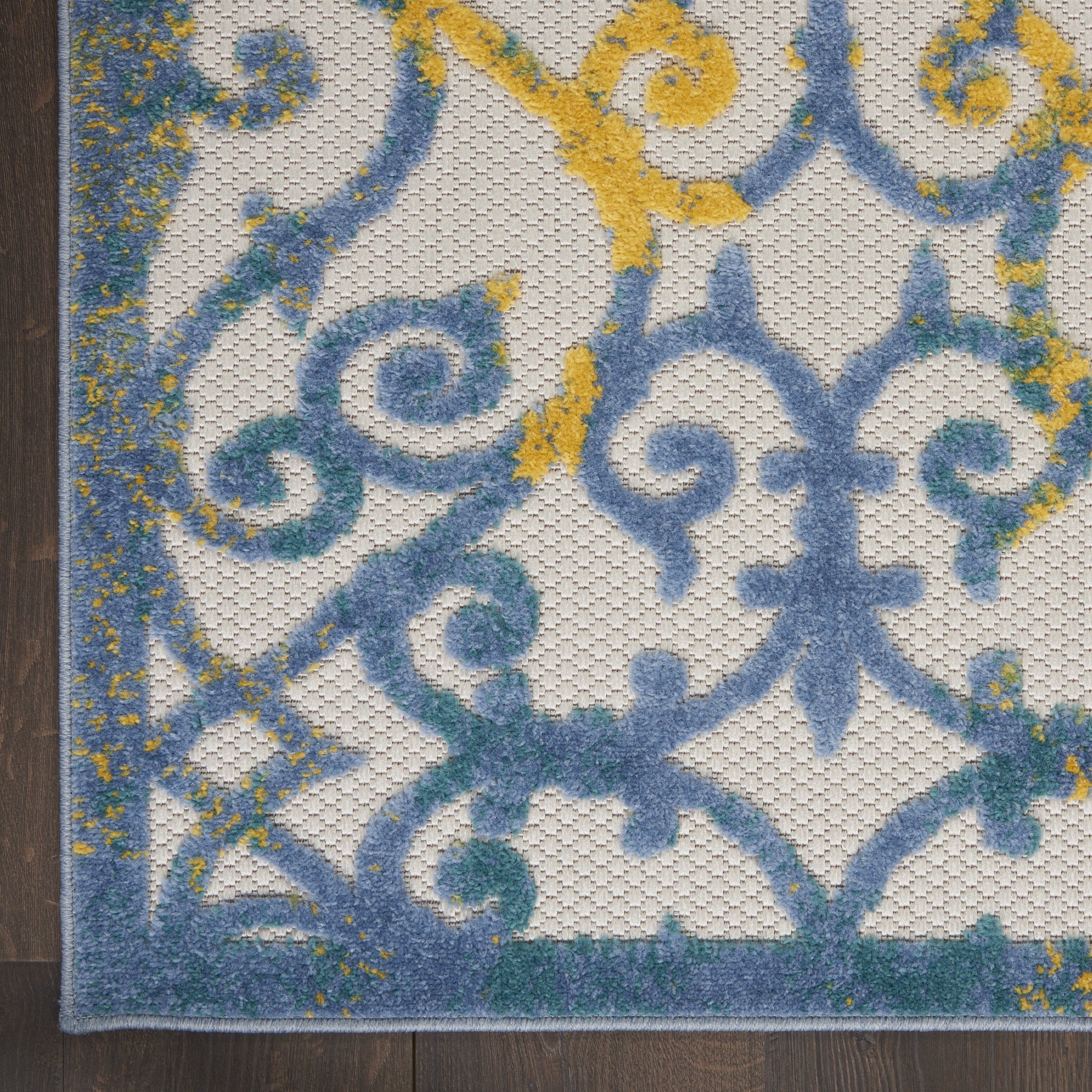Nourison Aloha 6' x 9' Ivory Blue Contemporary Rug