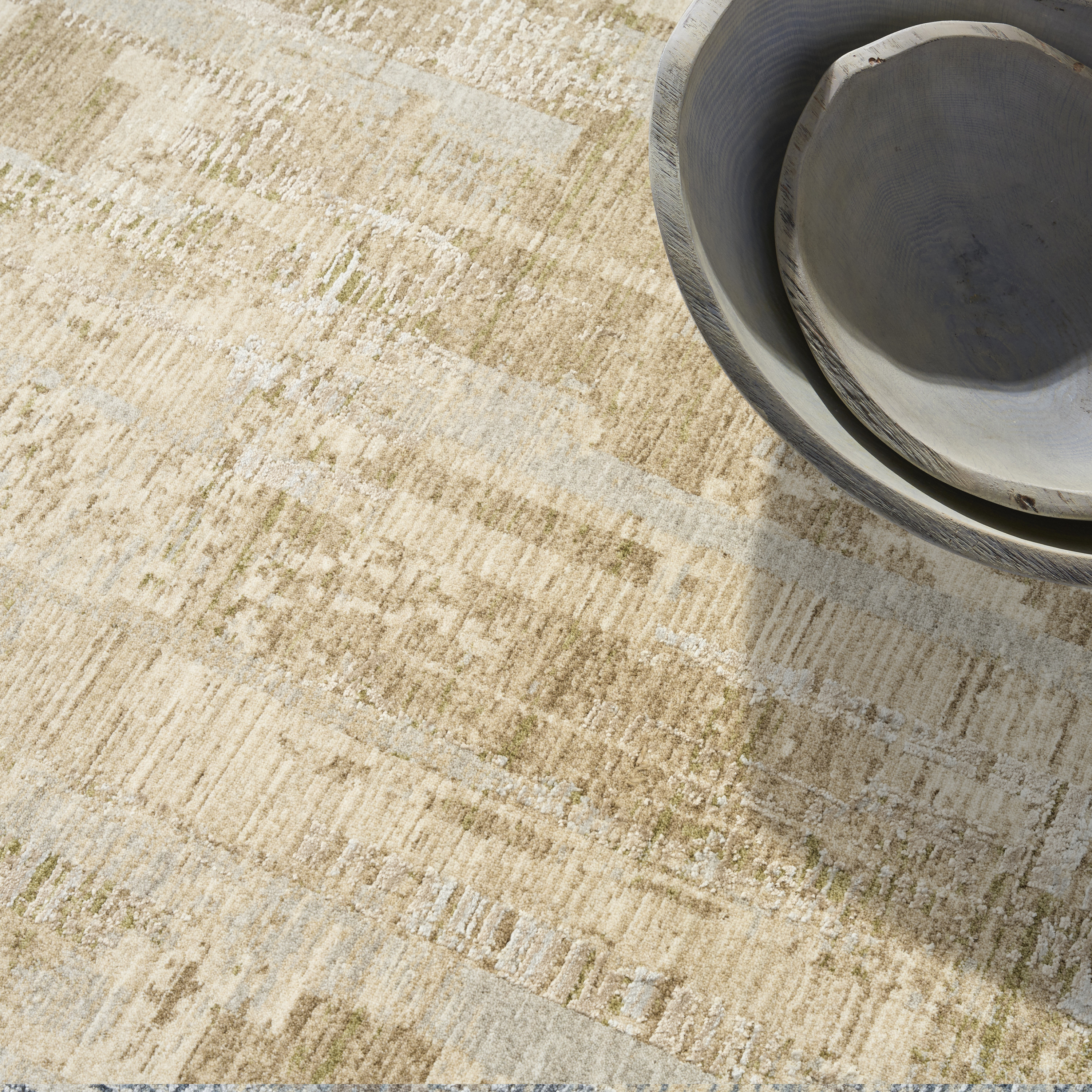 Calvin Klein CK089 Drift 9' x 12' Biege Grey Modern Indoor Rug