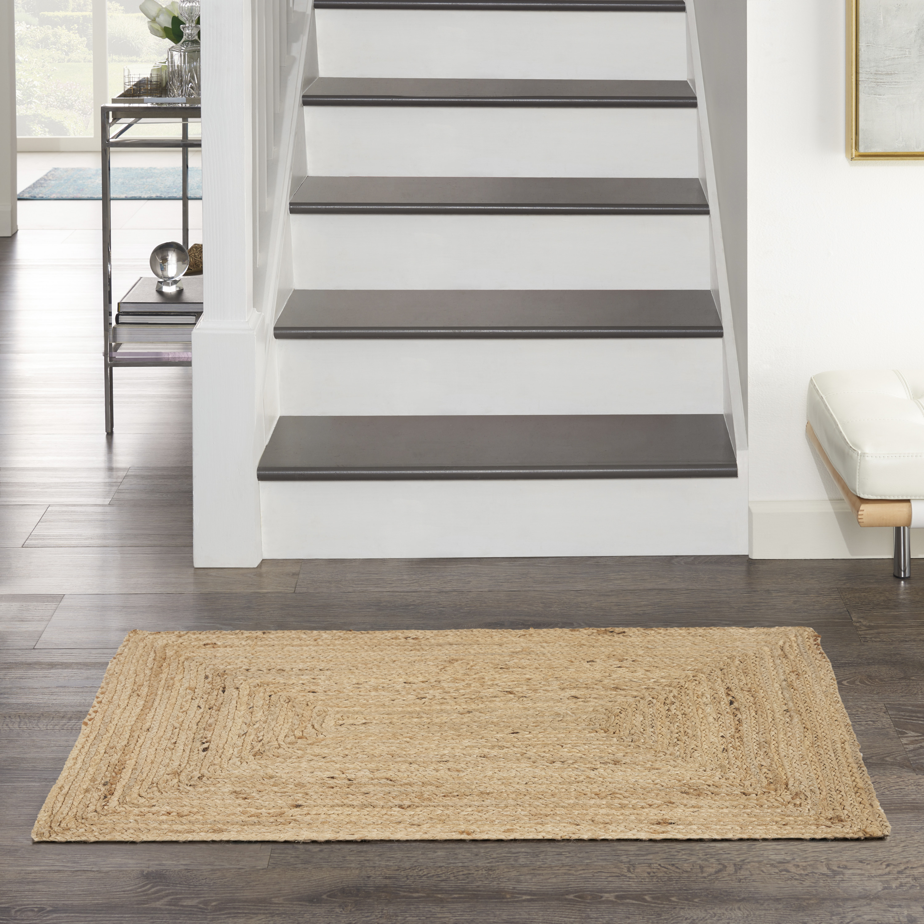 Nourison Natural Jute 2' x 3' Natural Farmhouse Indoor Rug