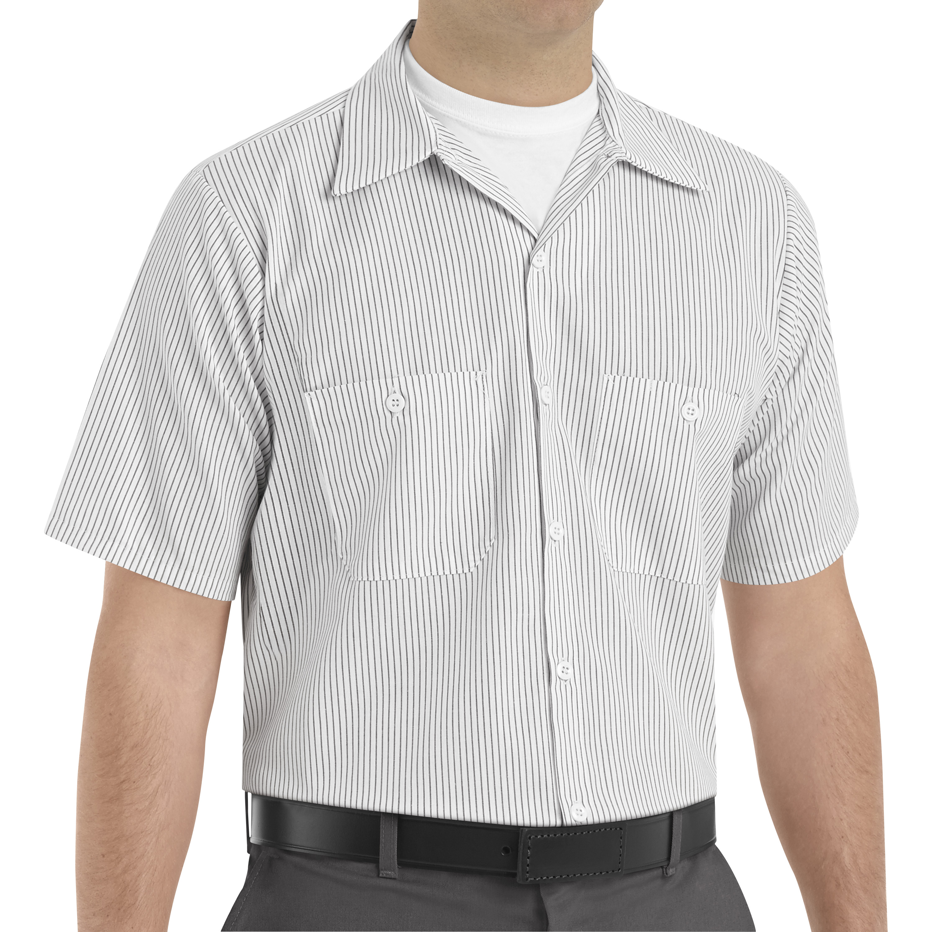 Red Kap Men's Short Sleeve Striped Work Shirt - Picture 22 of 25