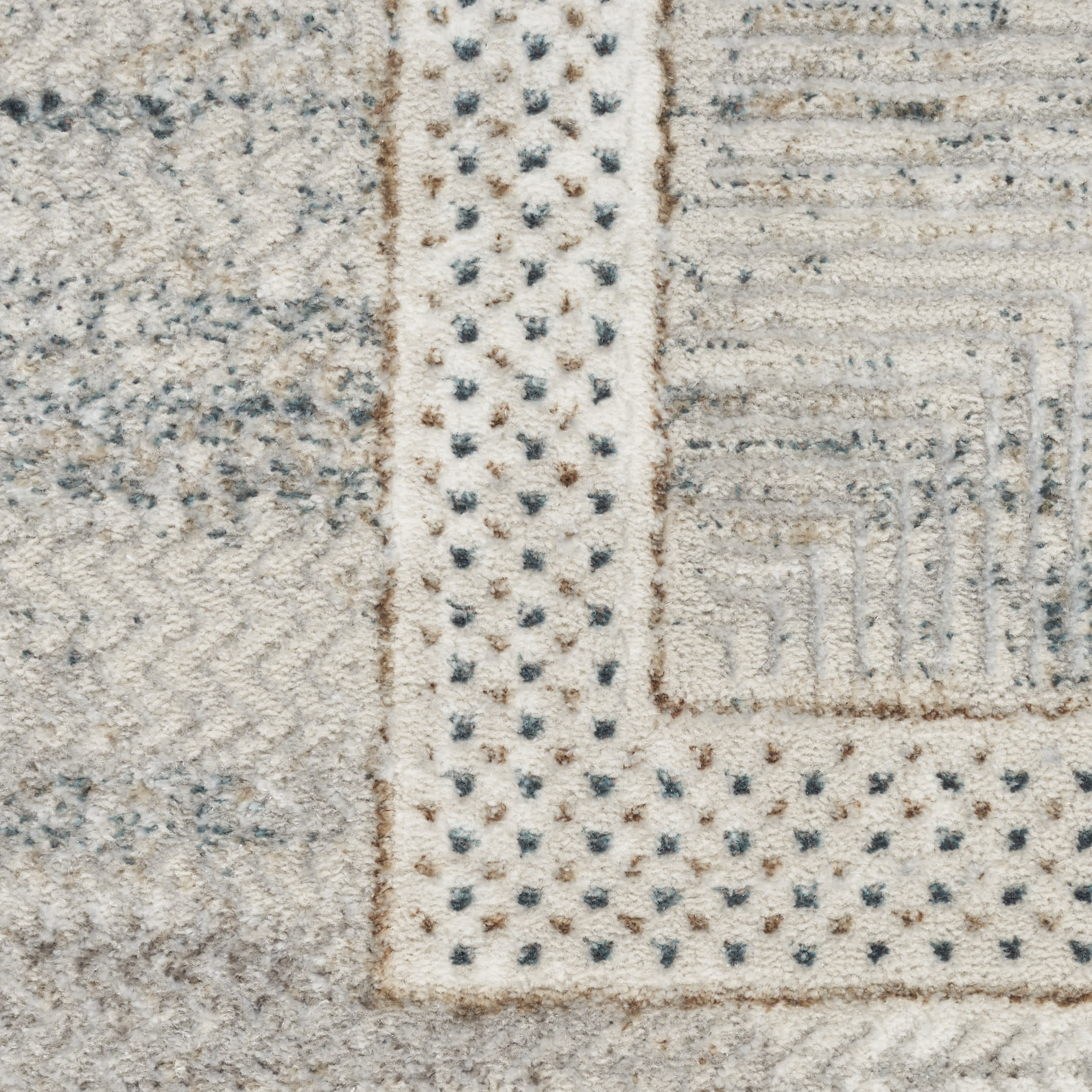 Nourison Glitz 5'3" x 7'3" Ivory Multicolor Modern Indoor Rug