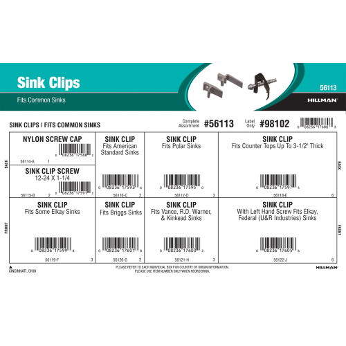 Sink Clips Assortment