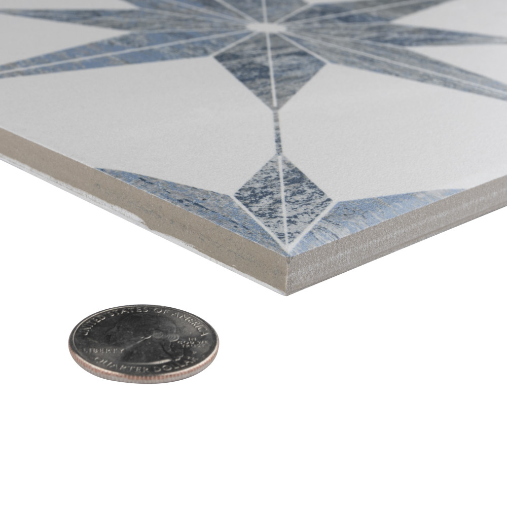 Cassis Stella Blue 9-3/4 in. x 9-3/4 in. Porcelain Floor and Wall Tile