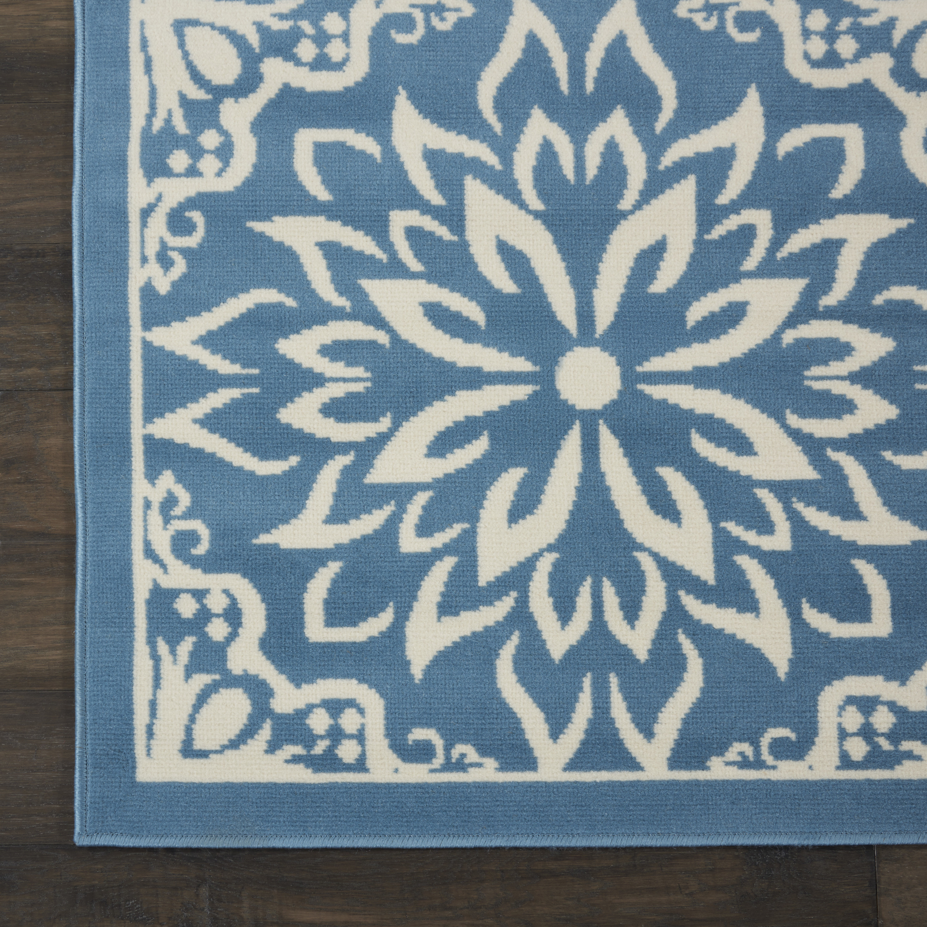 Nourison Jubilant 7'10" x 9'10" Ivory Blue Farmhouse Indoor Rug
