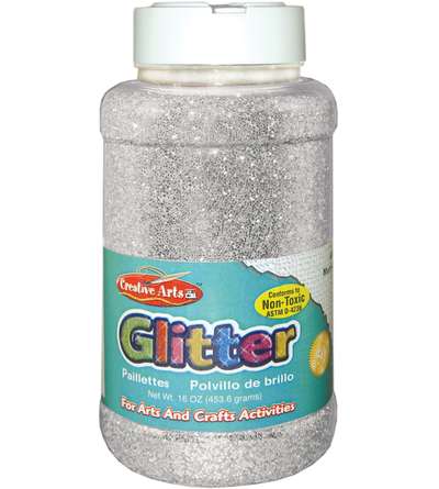Creative Arts Glitter, 1 lb. Can, Silver