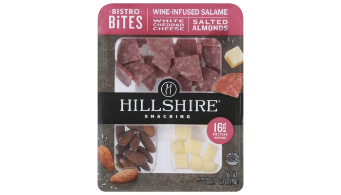 Hillshire Snacking Bistro Bites, Wine Infused Salami, White Cheddar Cheese, Salted Almonds, 2.8 oz_image_2